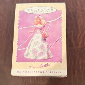 Barbie Floral Keepsake Ornament in Pink and White